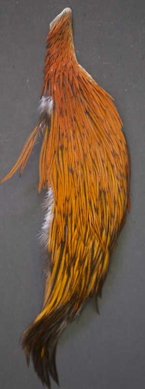 12 X Marabu Orange Feathers For Fly Tying - 12 To 17 Cm - Trout Fishing Flies